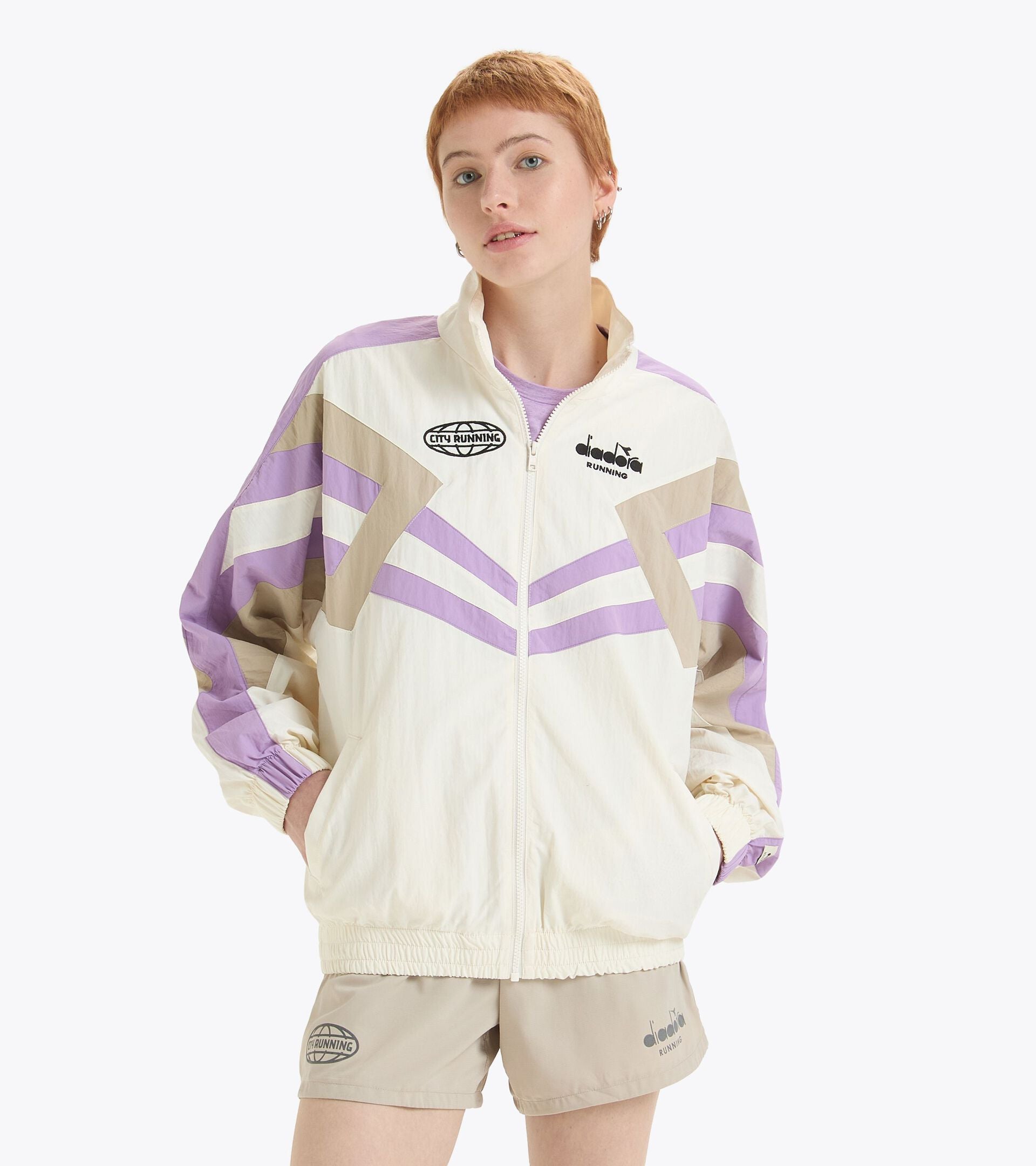 Gender-neutral contemporary Mill City track jacket, made in Italy with urban flair.