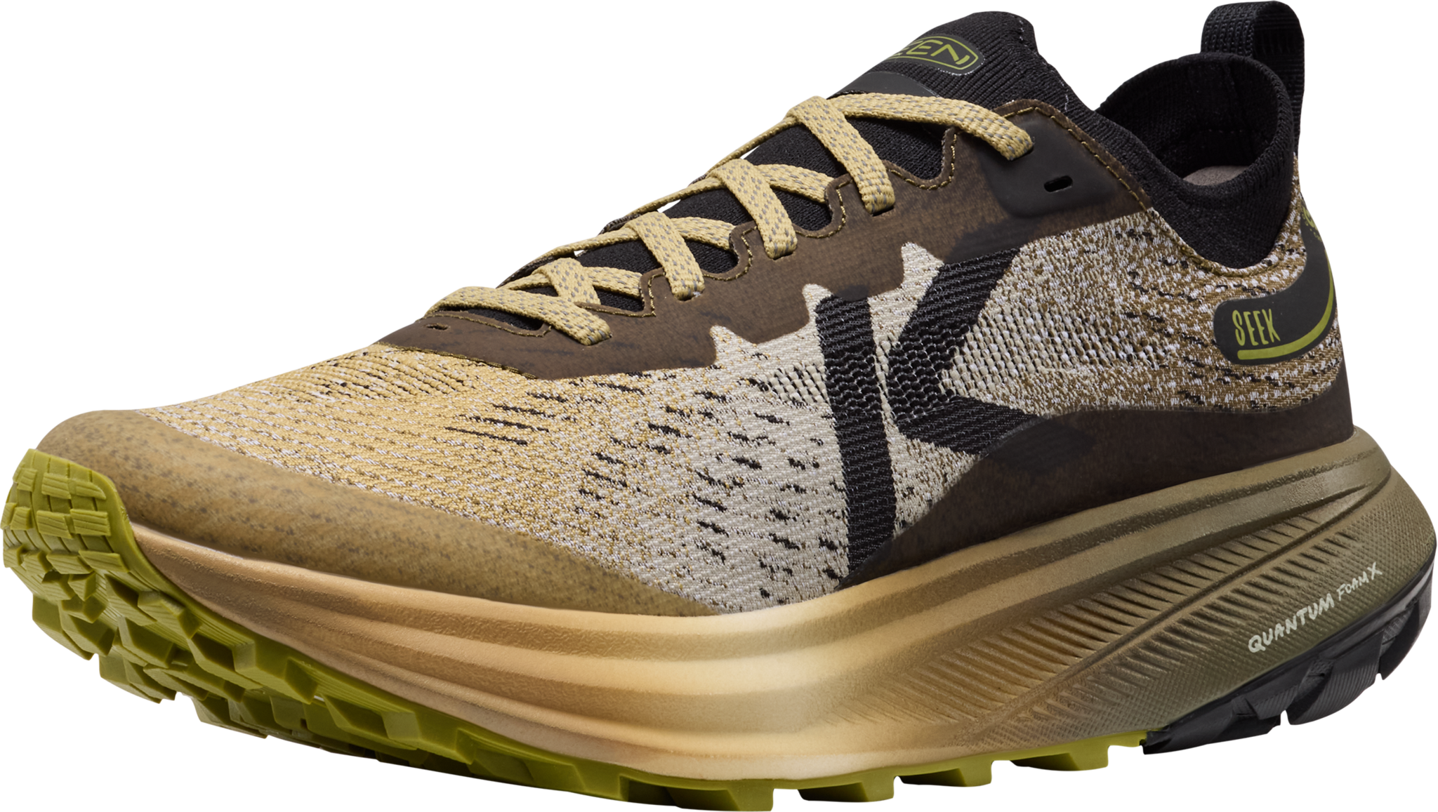 Dark olive M Seek trail running shoes with lightweight, durable design and Eco Odor Control technology