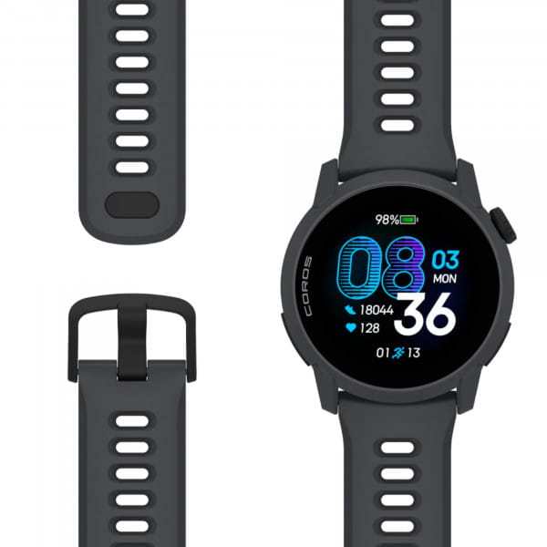 COROS PACE 4 GPS sports watch black with silicone strap - Black/Silicone