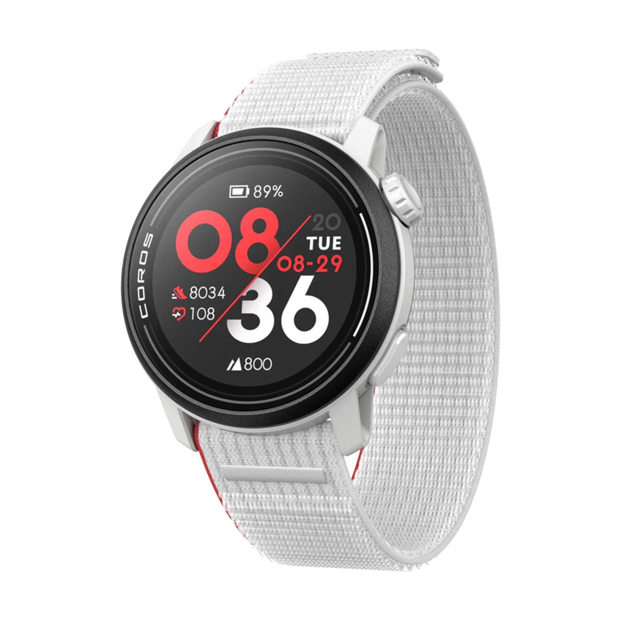 COROS PACE 4 GPS sports watch with nylon strap - White/Nylon