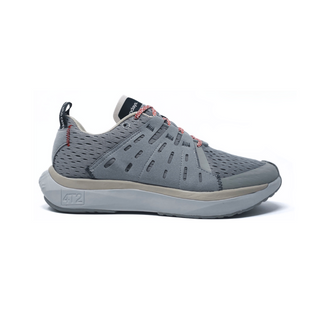 Gray sundays running shoe with breathable mesh upper and supportive midsole.