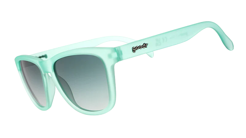 Mint green sunglasses with gradient lenses, Dinner Mint Debauchery by Goodr.