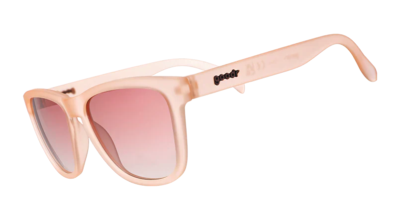 Don't Make Me Blush sunglasses in a soft pastel pink frame.