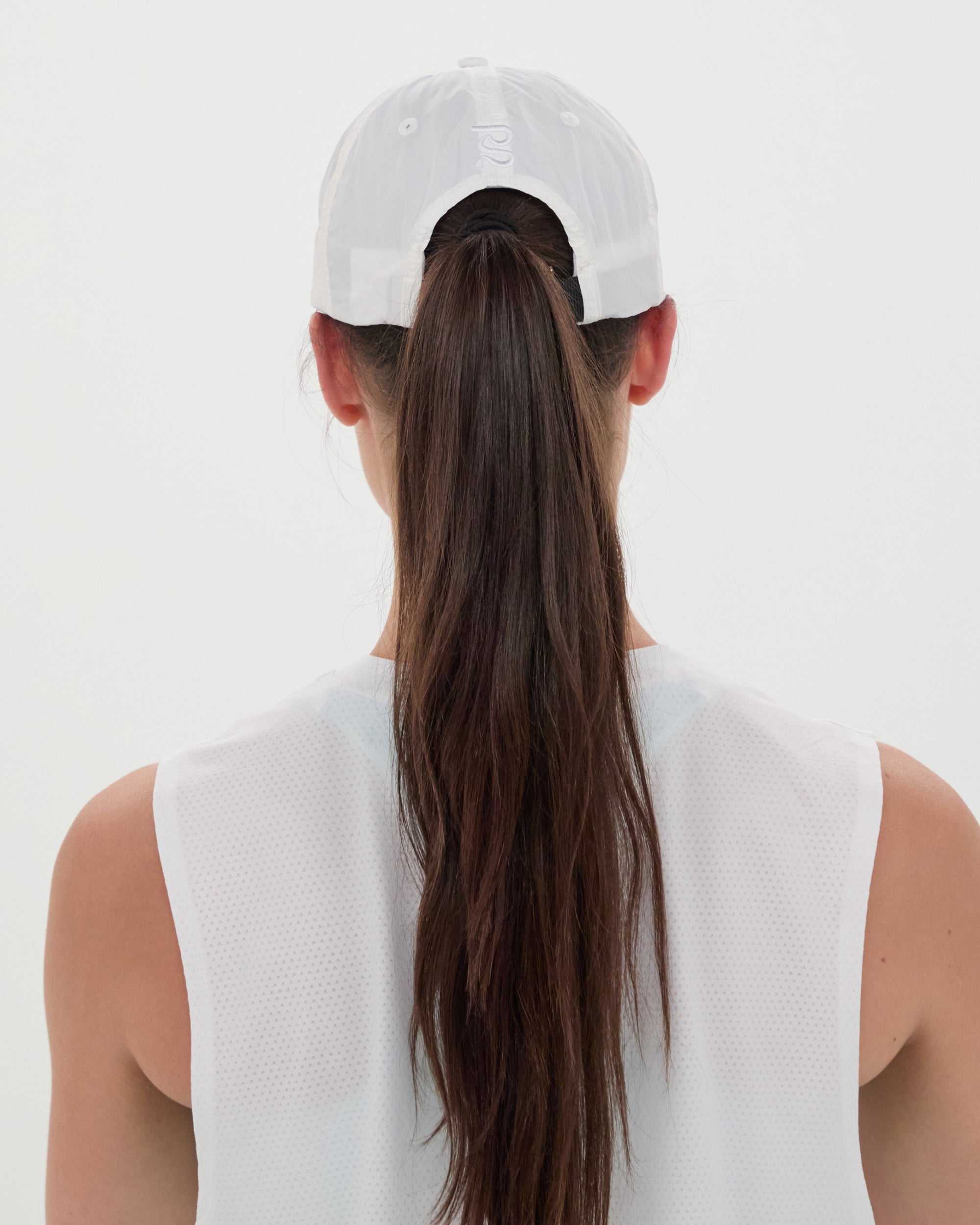 Embroidered Bandit Nylon Dad Hat - White