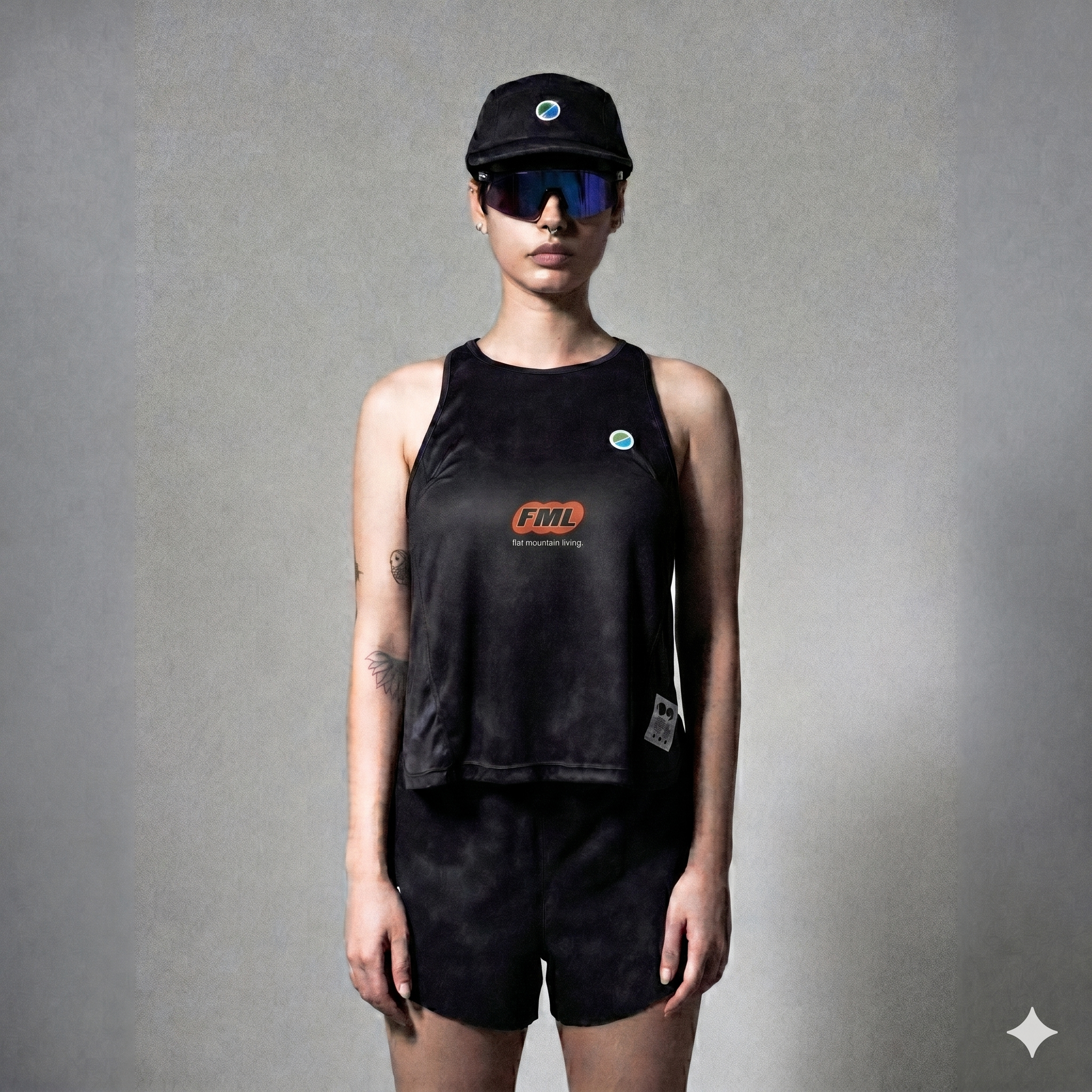 FMLxAtlas WMNS Race Tank Black Tie-Dye