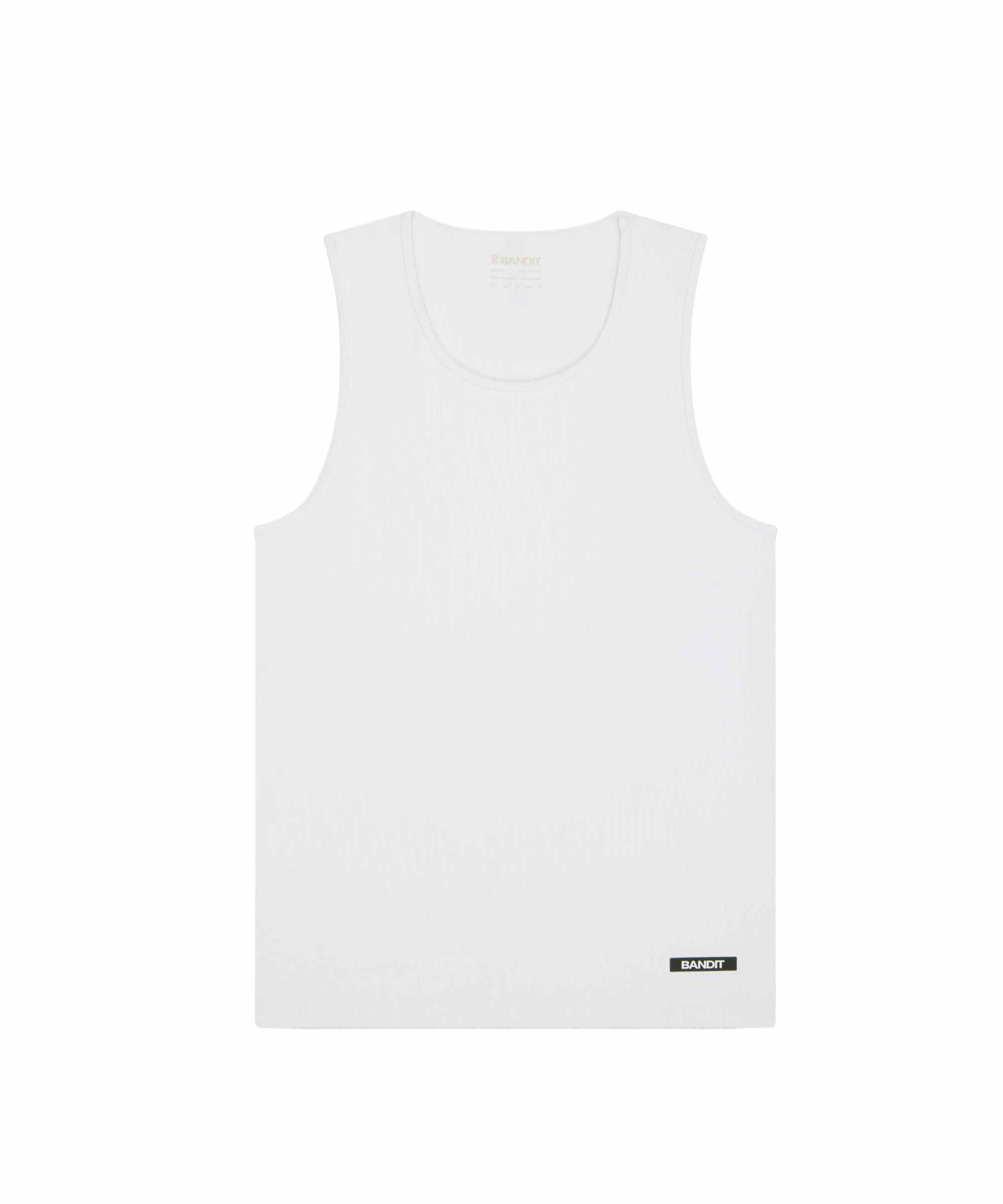 Men's Tassarib™ Vituccio Performance Tank in white, featuring ultra-breathable, sweat-wicking, and fast-drying fabric, ideal for long wear.