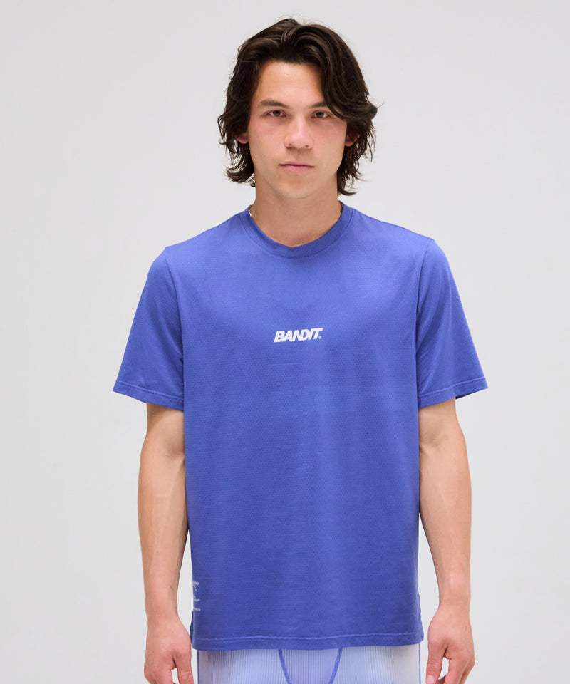 Men's Micromesh™ Run Tee in Deep Peri Blue, breathable and fast-drying.