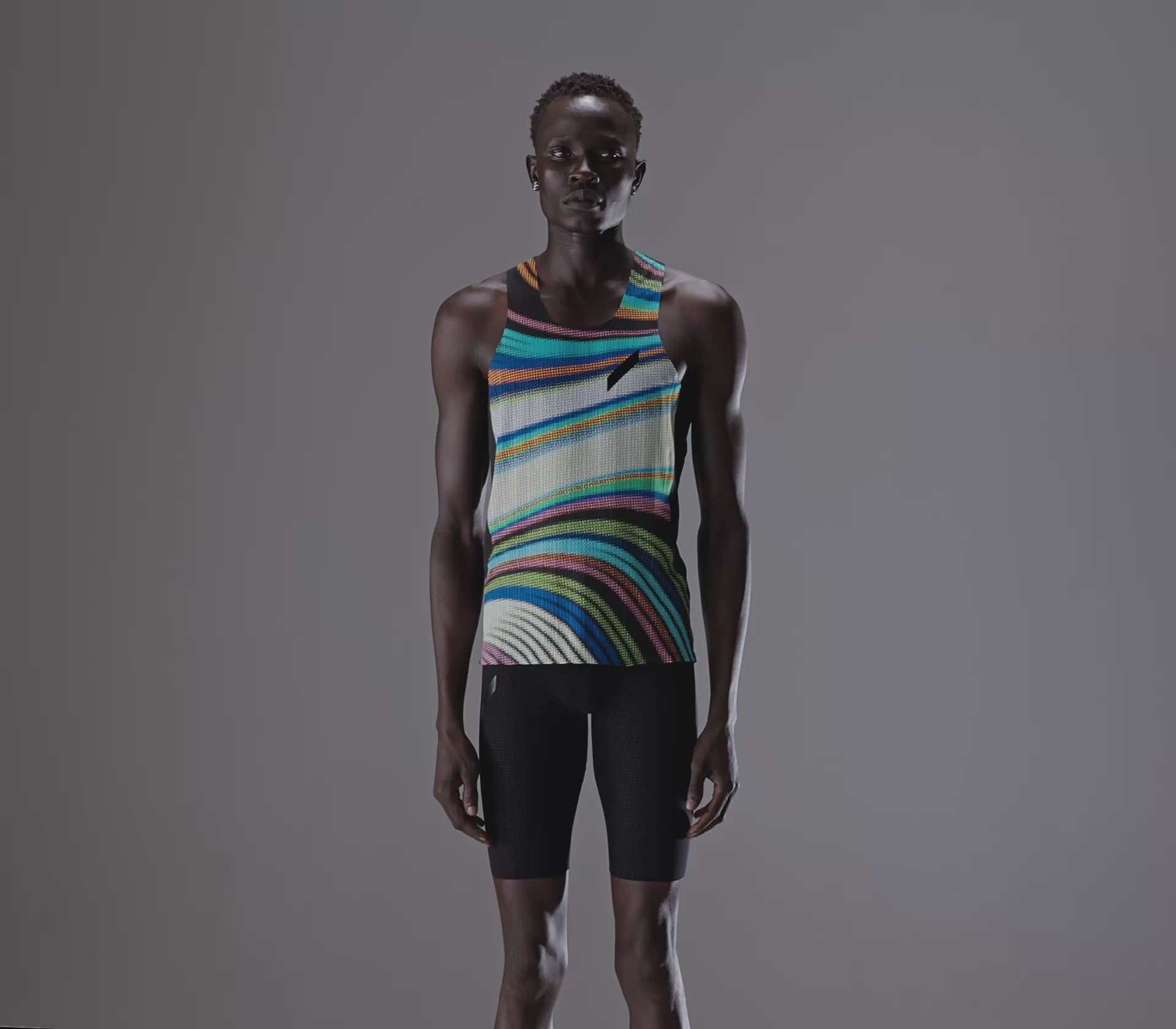 Men's Race Vest 2.0 Print | Dark Dot Stripe