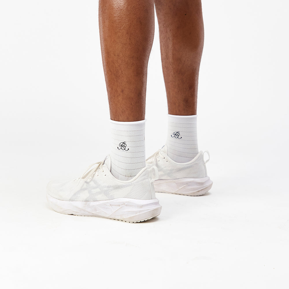 Grid Knit™ Socks - White with Black - 2 Pack