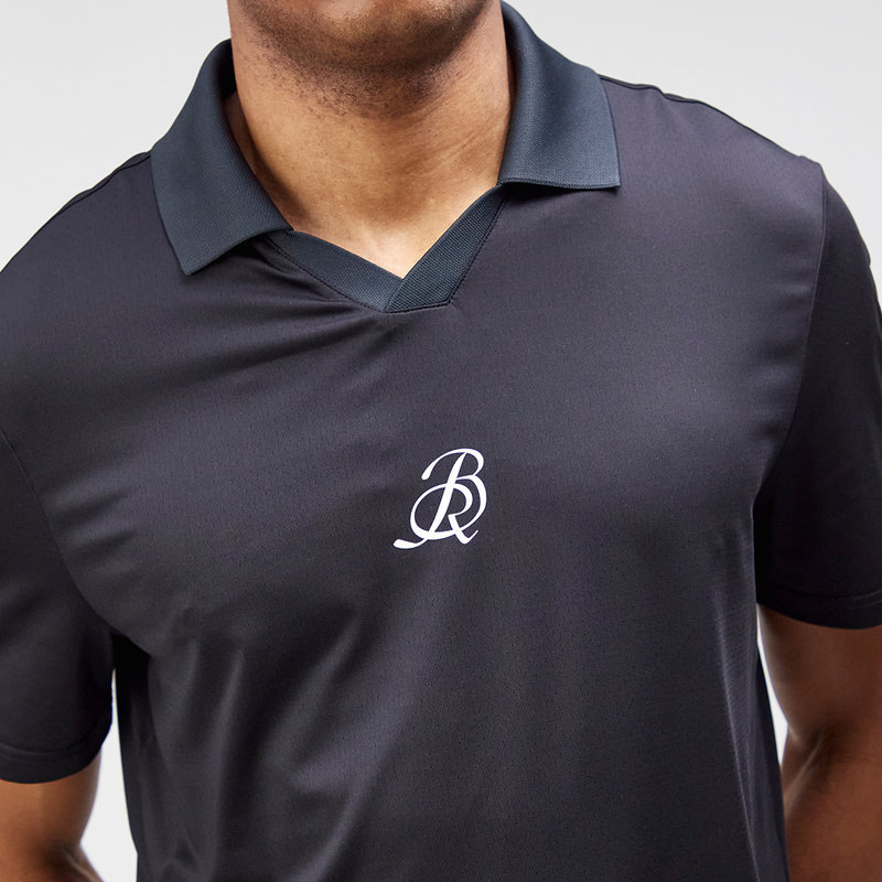 NanoMesh™ Collared Performance Tee - Black