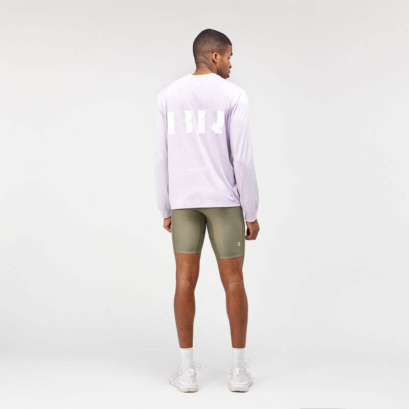 Superbeam™ Next Gen 7 Pocket Half Tights in fatigue color displayed from the back with reflective branding and comprehensive pocket design.