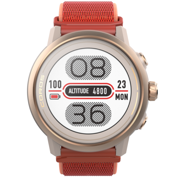 COROS APEX 2 - CORAL GPS outdoor watch with sapphire screen and titanium bezel.