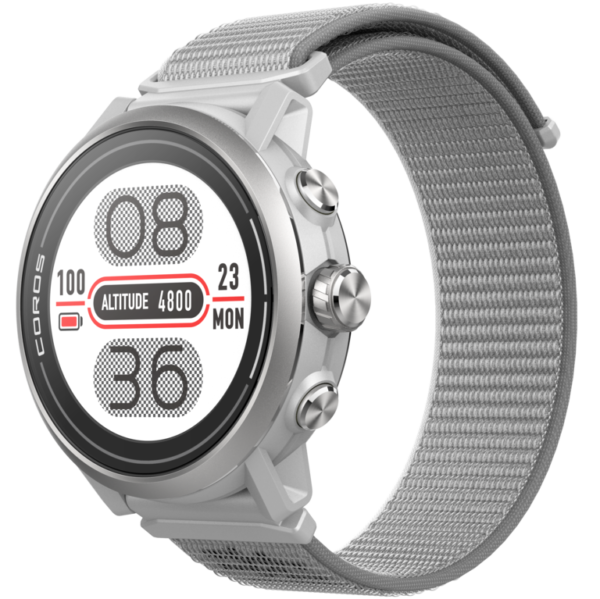 COROS APEX 2 GPS outdoor watch in grey with sapphire screen and titanium bezel.