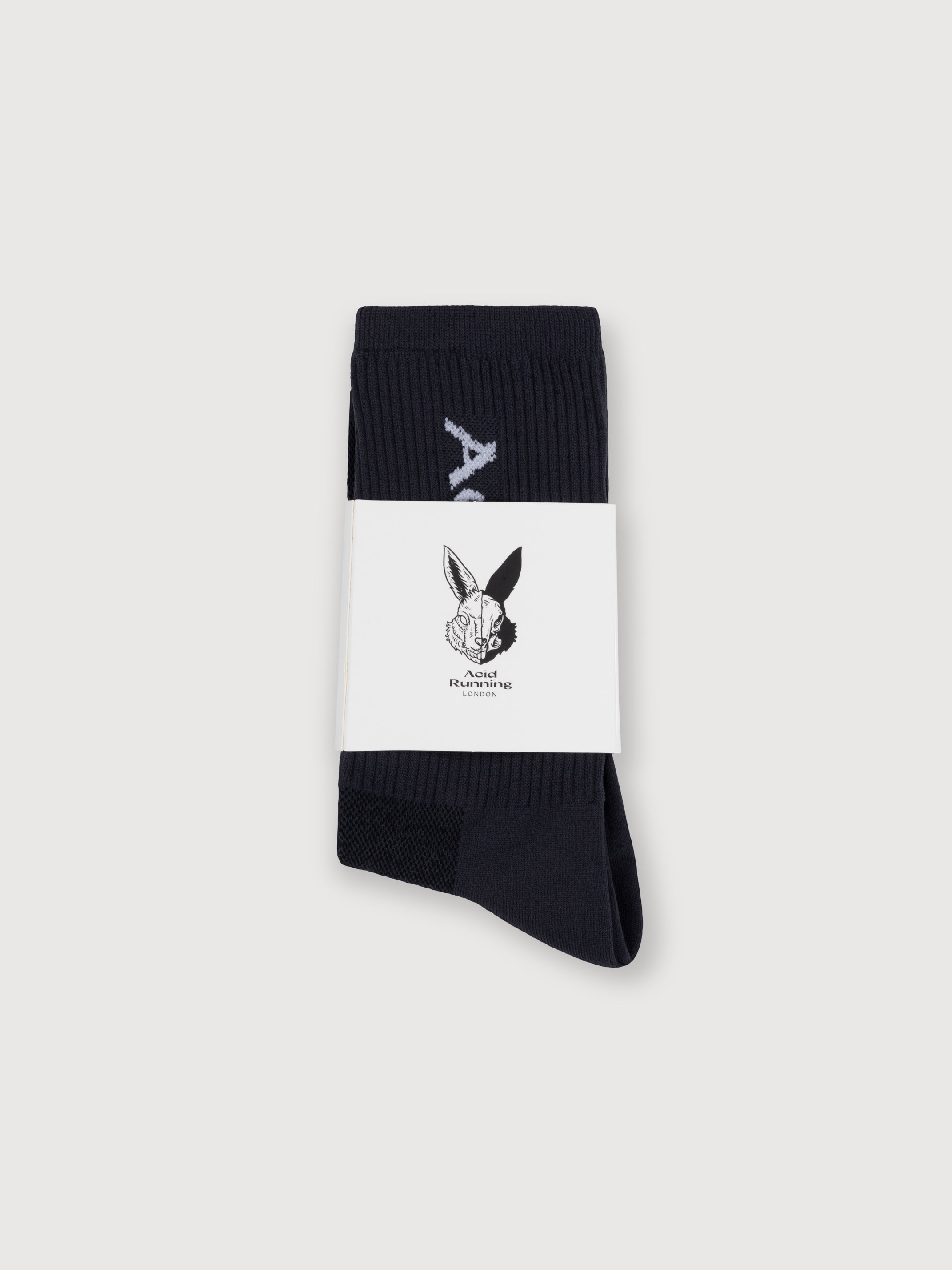 Black logo socks offering casual style, maximum support, and ultra-lightweight breathability.