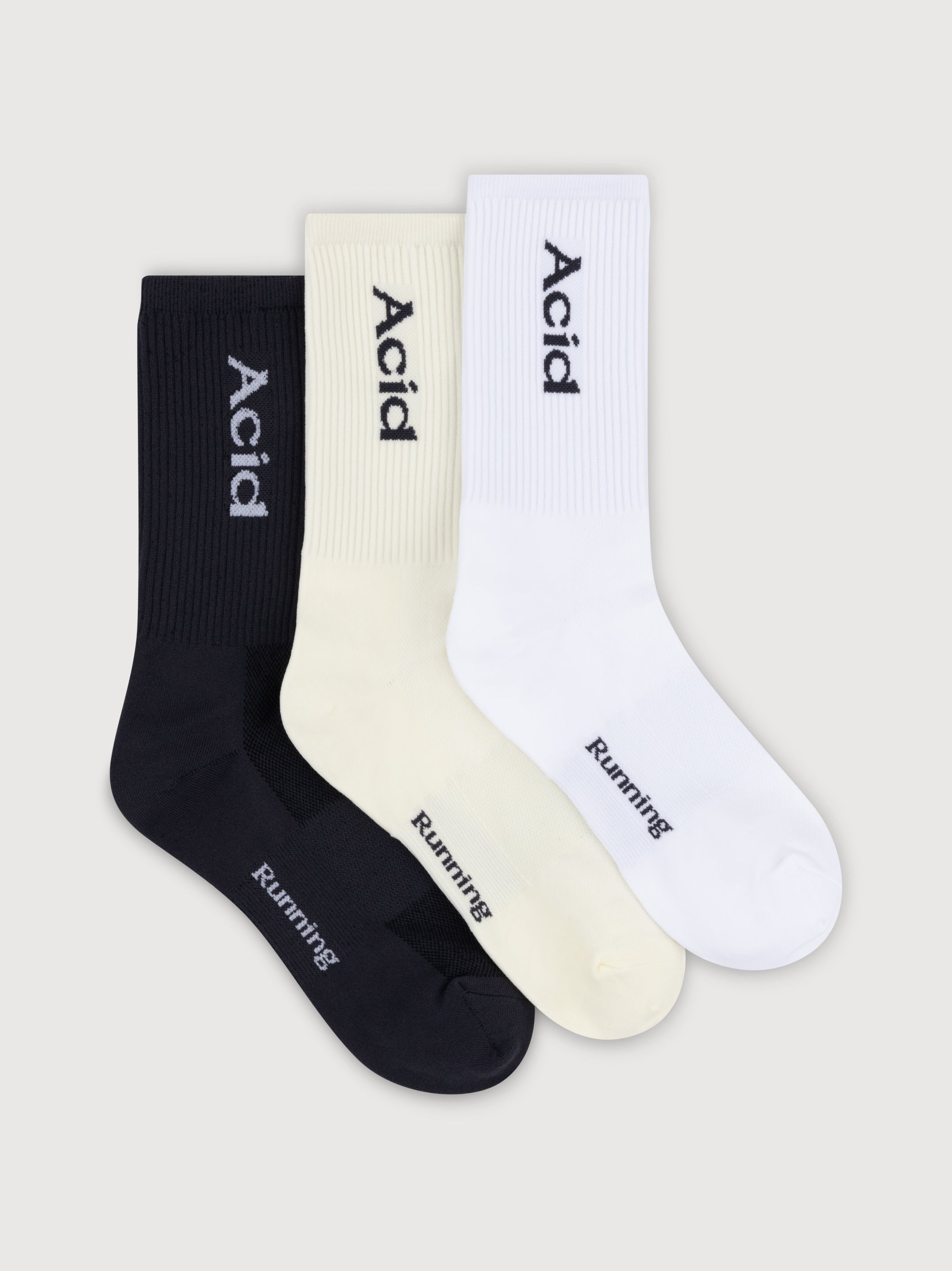 Black logo socks offering casual style with maximum support and resilience, ultra-lightweight and breathable.