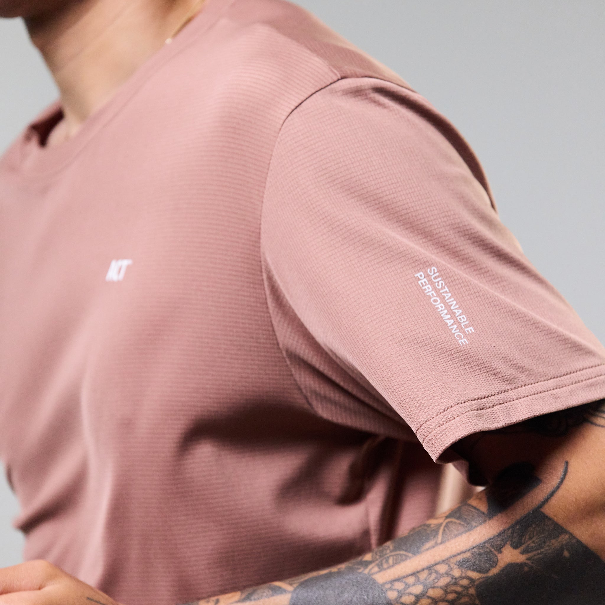 BioPerf™️ Running T-Shirt - Terracotta, ultra-light, breathable, sustainable nylon.