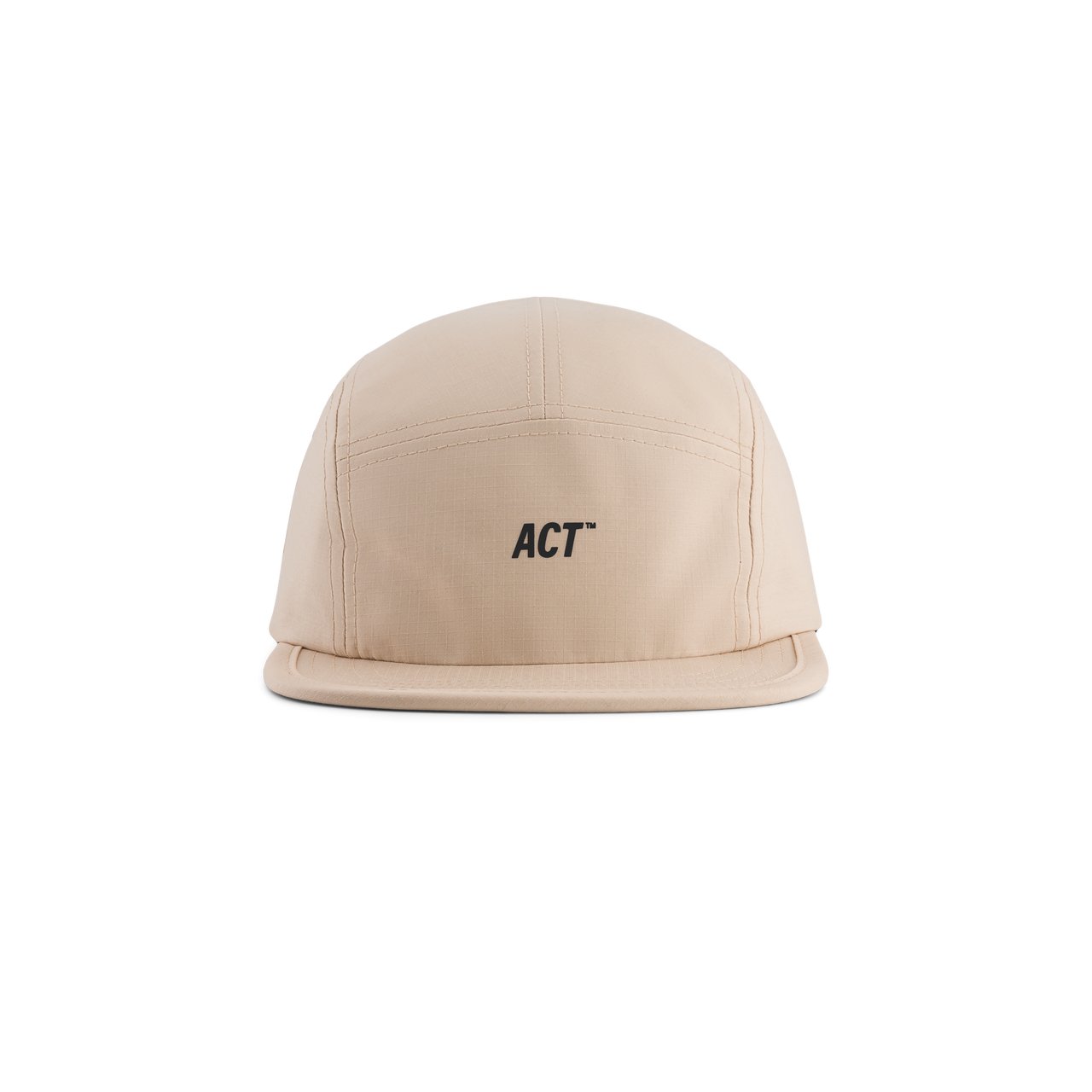 Beige BioRip running cap, ultra-light, made from plant-based ripstop nylon, tear-proof, eco-friendly.