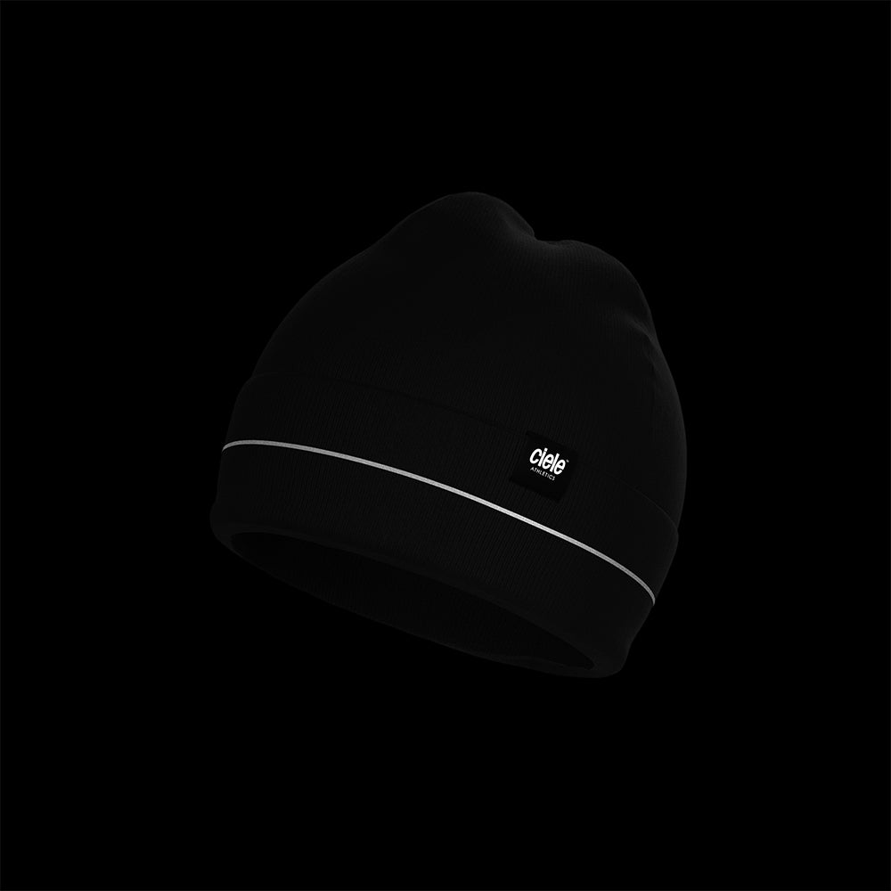 CR3Beanie - Shadowcast with reflective stripe in black, made from recycled polyester.