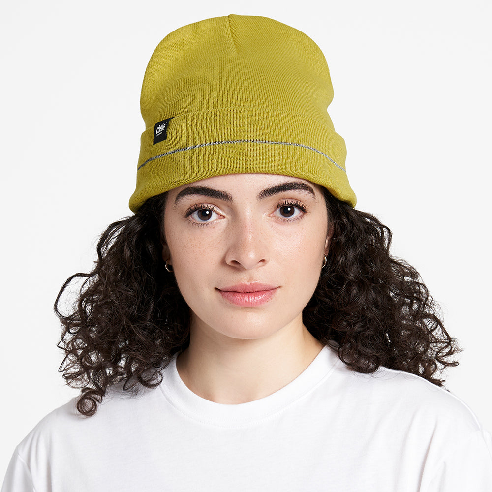 CR3Beanie - Sogl in yellow with reflective stripe for night runs.
