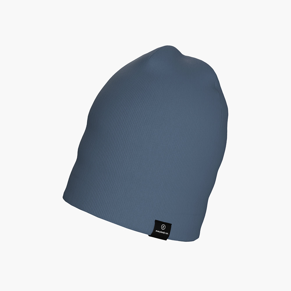CR3Beanie - Nandoah, blue, 100% recycled polyester, reflective stripe, durable.