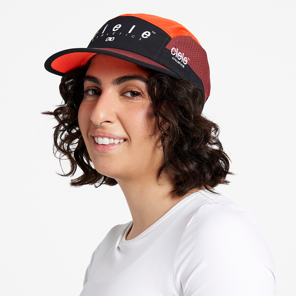 GOCap SC - Decade 014-024 - Red Rocks hat with SOFTcurve brim, black and red design.