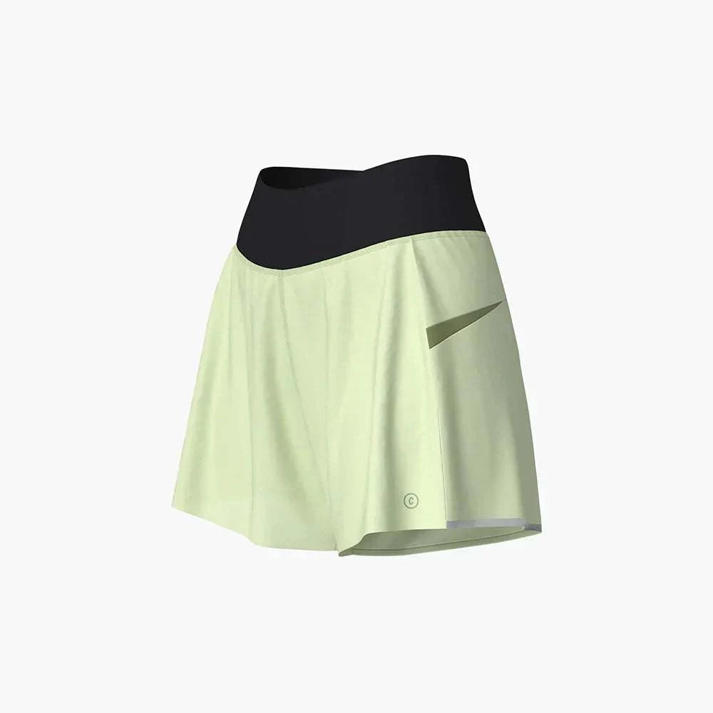 W TRNShort 4" brief - Voya, high-rise running shorts with sun protection, reflective details, and moisture-wicking fabric.