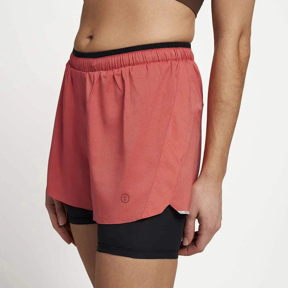 W DLYShort 4" Long Brief in Tana color with cooling and sun protection features, designed for athletic performance.