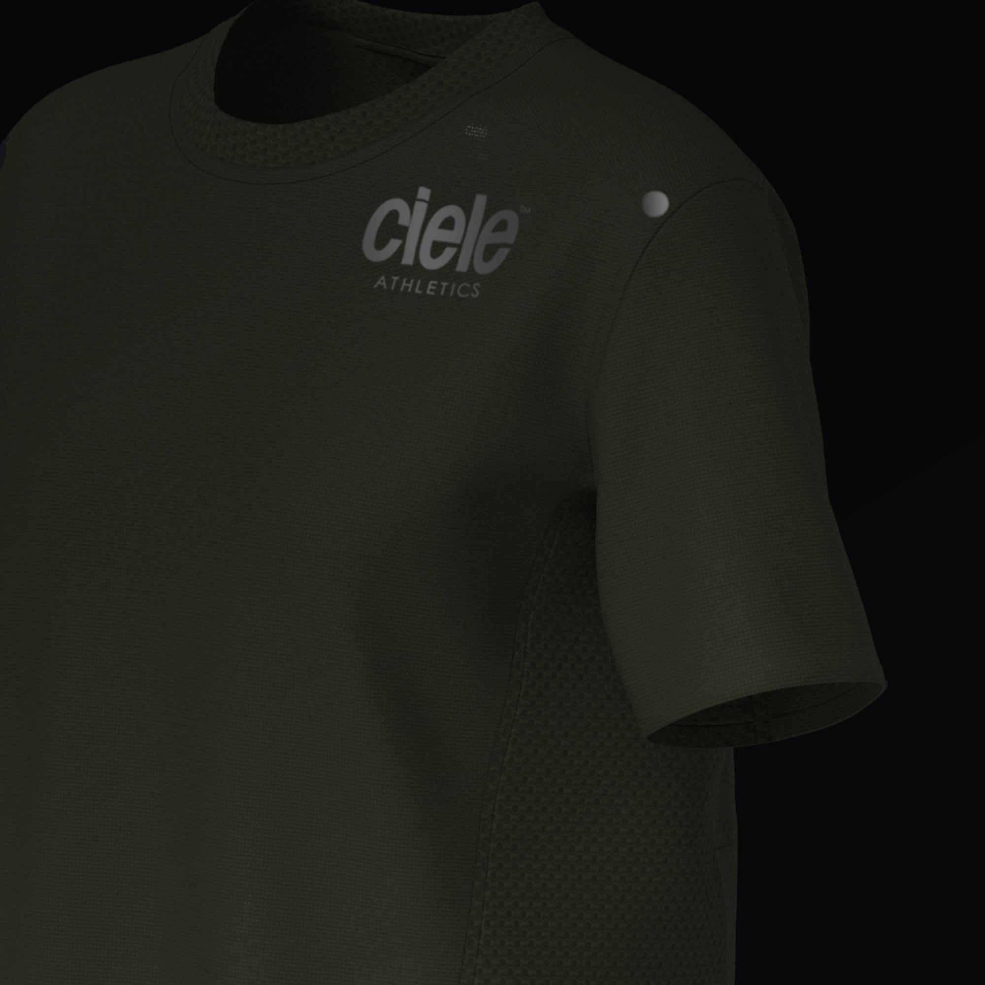 RCDTshirt Elite Raven with reflective, moisture-wicking, and temperature control features.