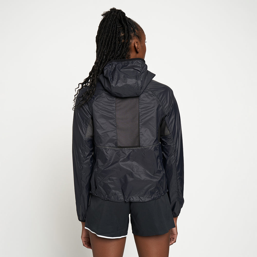 lightweight VNTJacket - Shadowcast with hood, rear view, featuring reflective detailing and ventilation