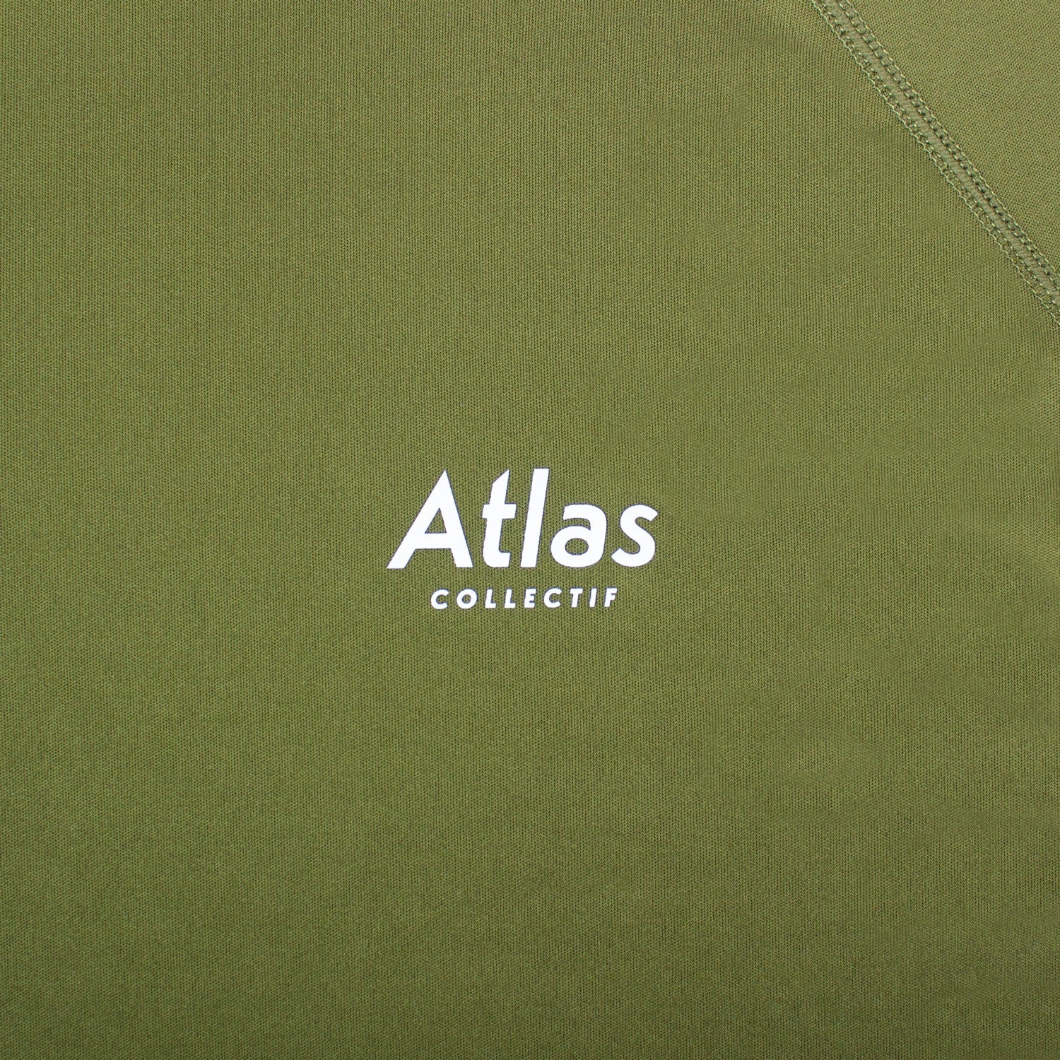 Olive green performance running t-shirt made from recycled plastic with moisture-wicking and quick-drying features.