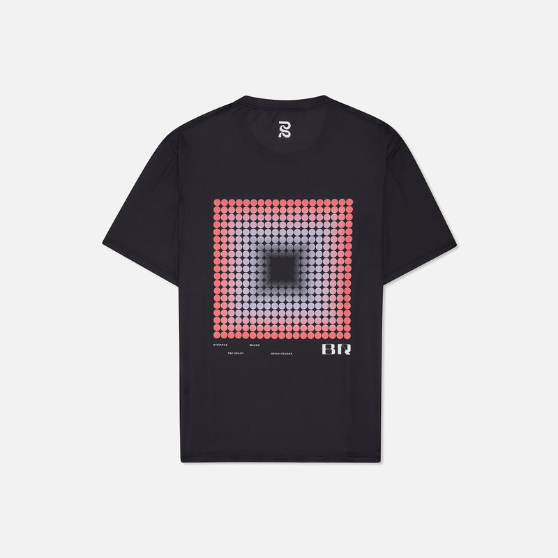 Drift™ Performance Tee in black with a limited run seasonal graphic, crew neckline, and side slit for movement.