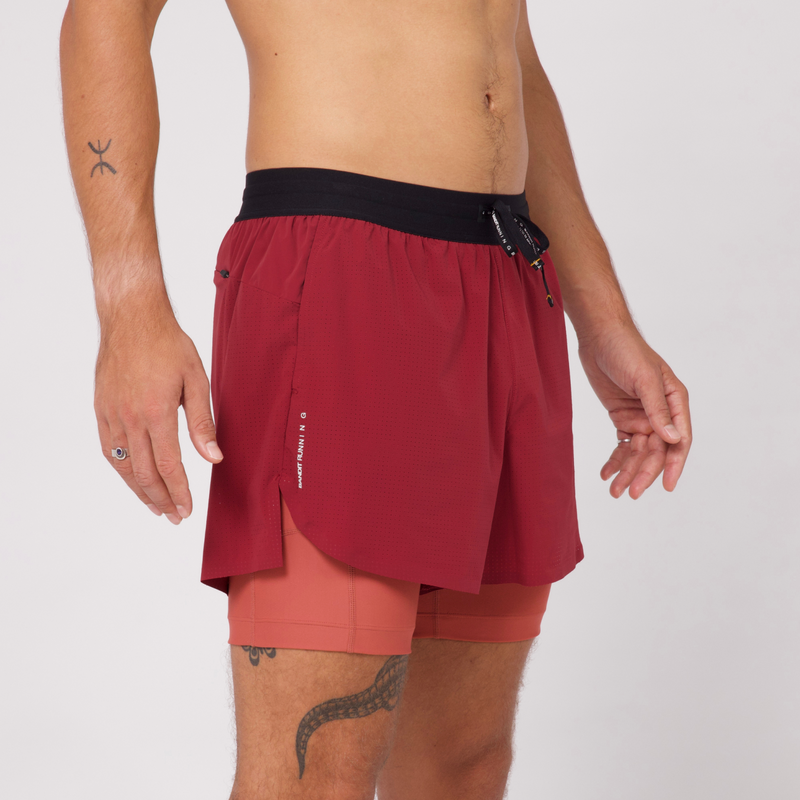 Vento™ 4" 2-in-1 Men's Performance Short in Cherry/Spice.