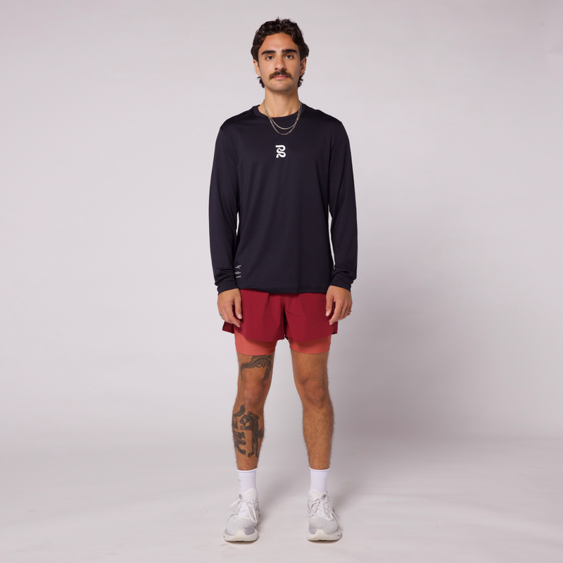 Men's Vento™ 4" 2-in-1 Short in Cherry/Spice, featuring silky smooth Vento fabric, moisture-wicking, ultra-breathable with PFC water-repellent finish.