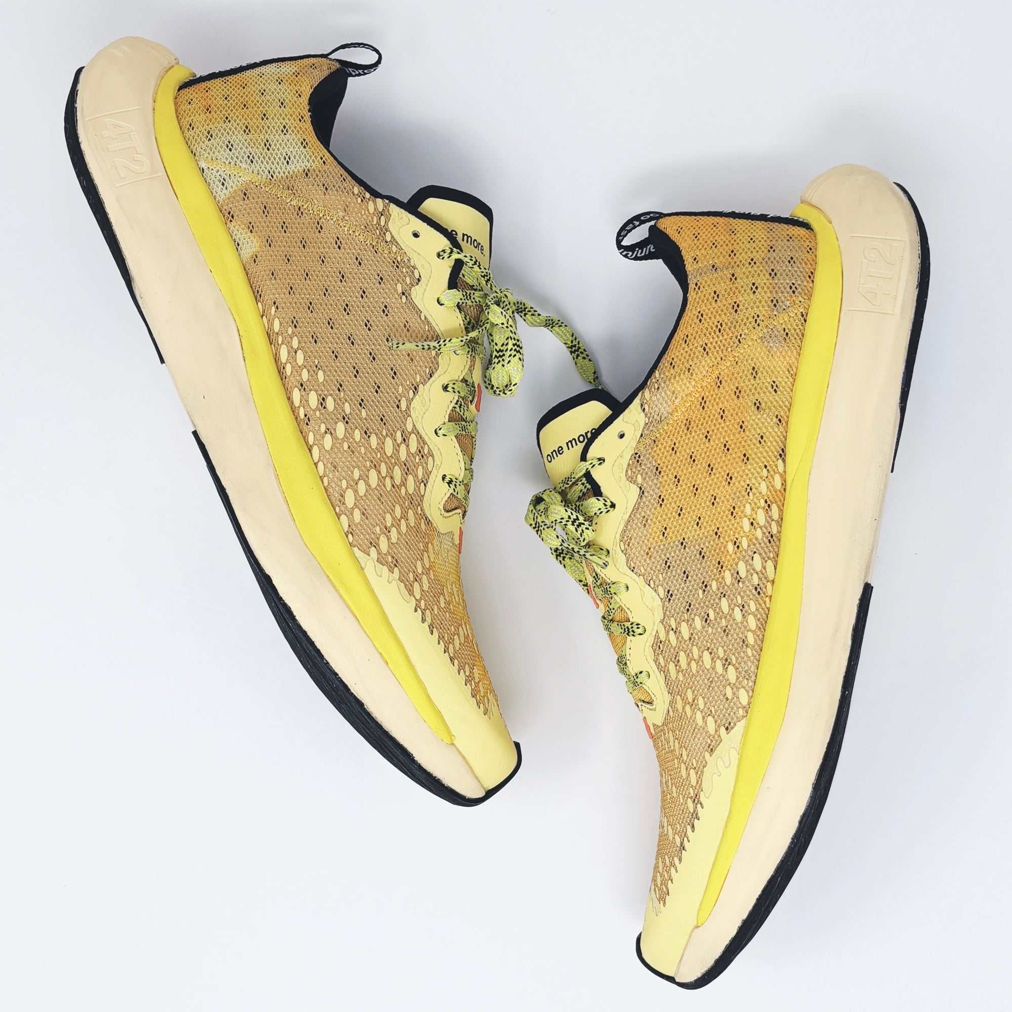 Yellow personality running shoes with breathable upper, grippy outsole, and lightweight design for fast training.