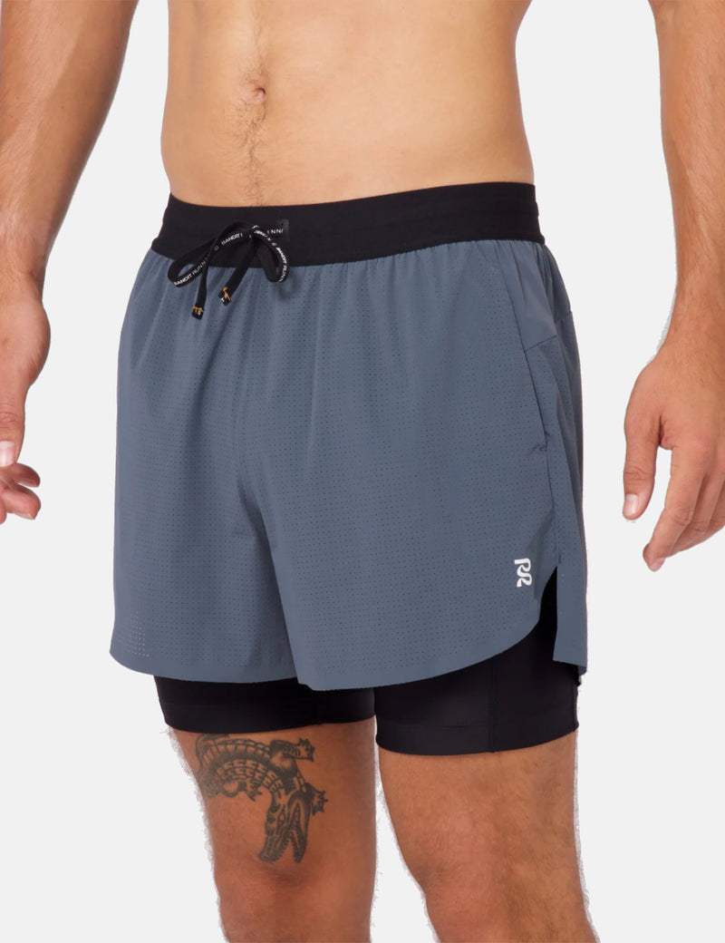Storm Grey Vento™ 4" 2-in-1 men's performance shorts with moisture-wicking and anti-chafing features.