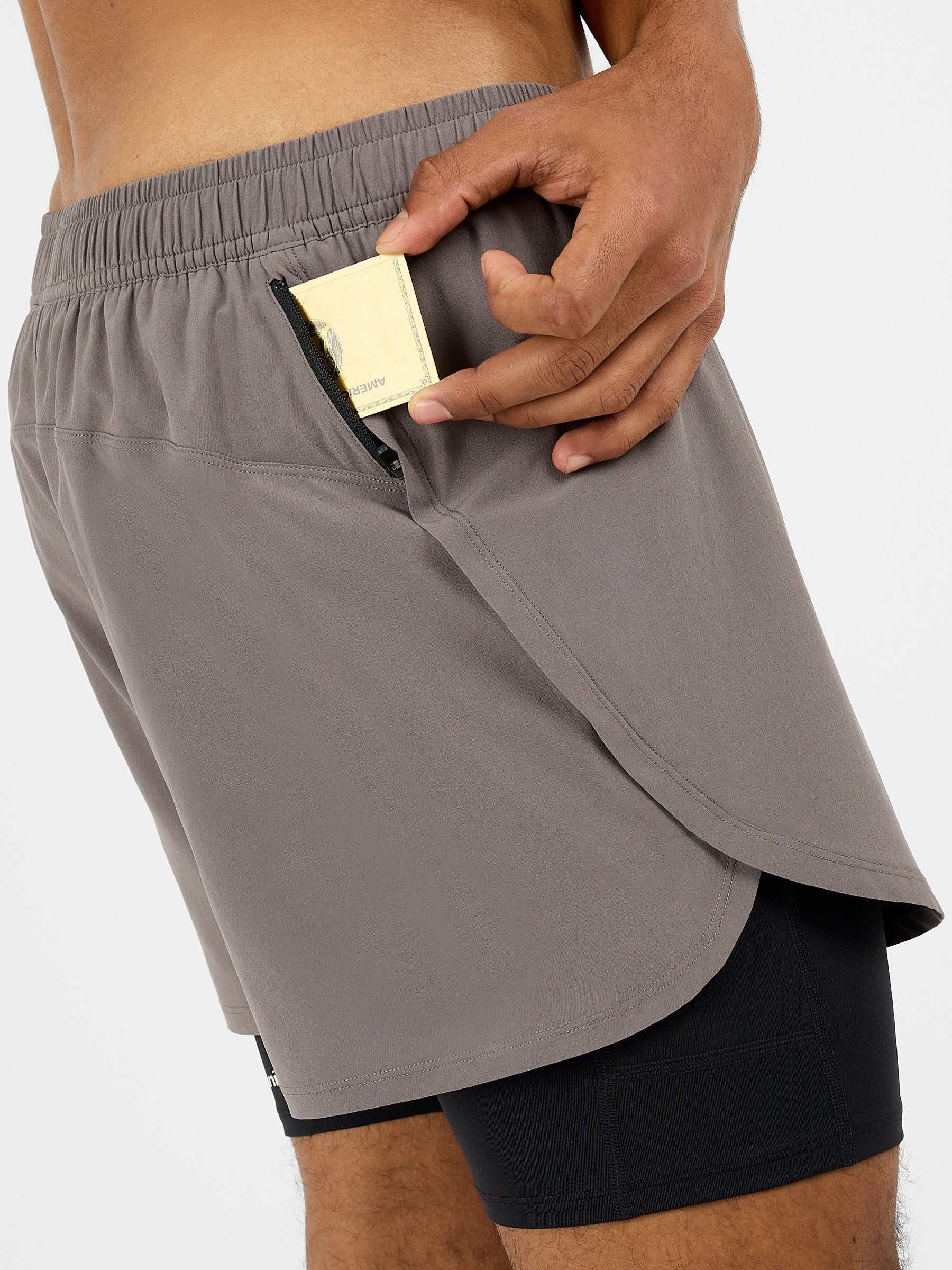 Men's 2-in-1 Shorts - Shadow Taupe