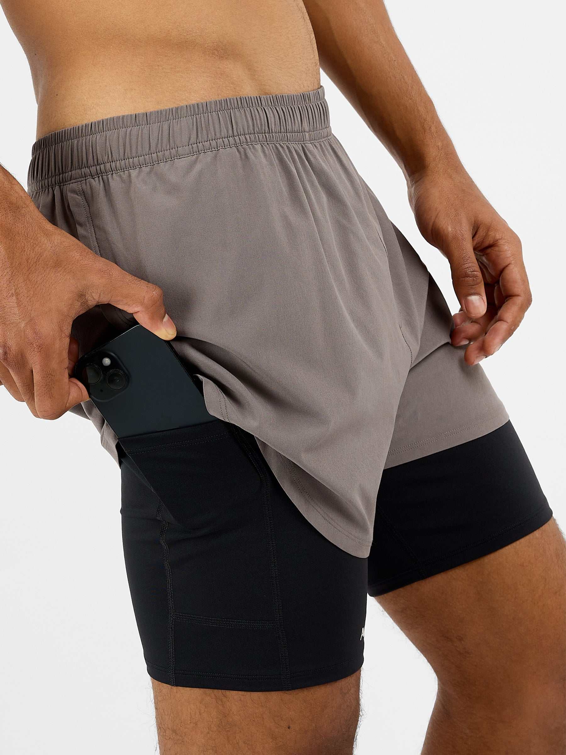 Men's 2-in-1 Shorts - Shadow Taupe