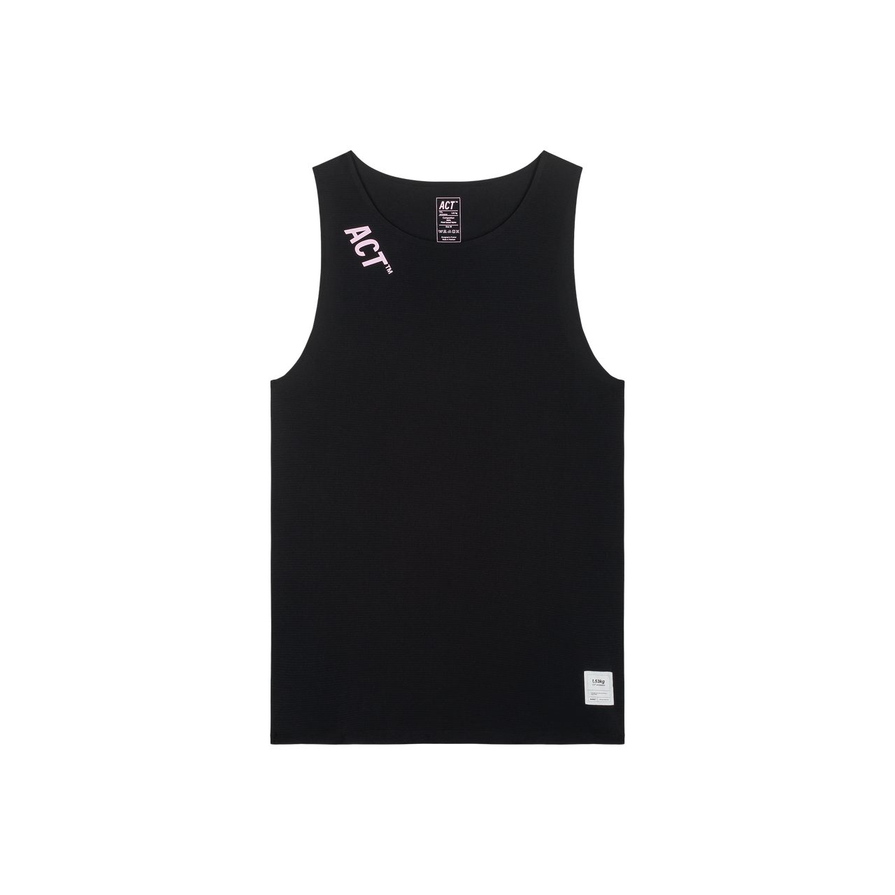 Black BioPerf Running Tank Top with lightweight, breathable design made from 100% plant-based nylon.