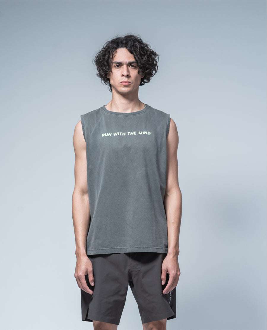 Racing Muscle T-Shirt Black Garment Dye