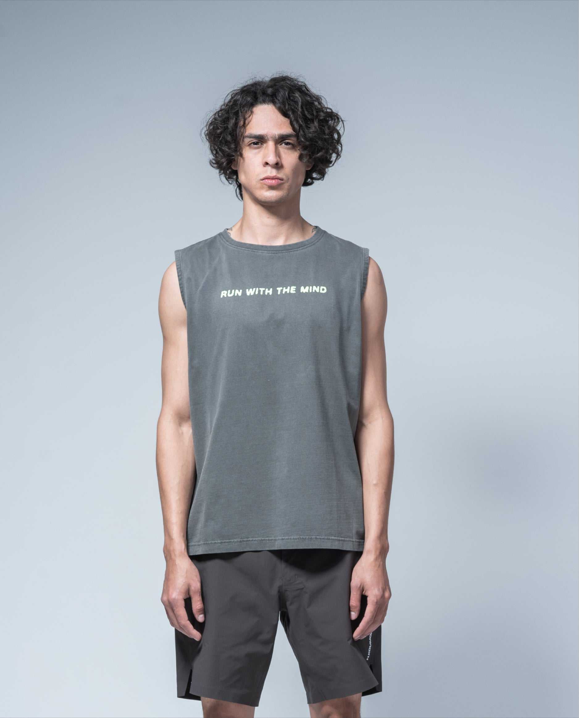 Racing Muscle T-Shirt Black Garment Dye