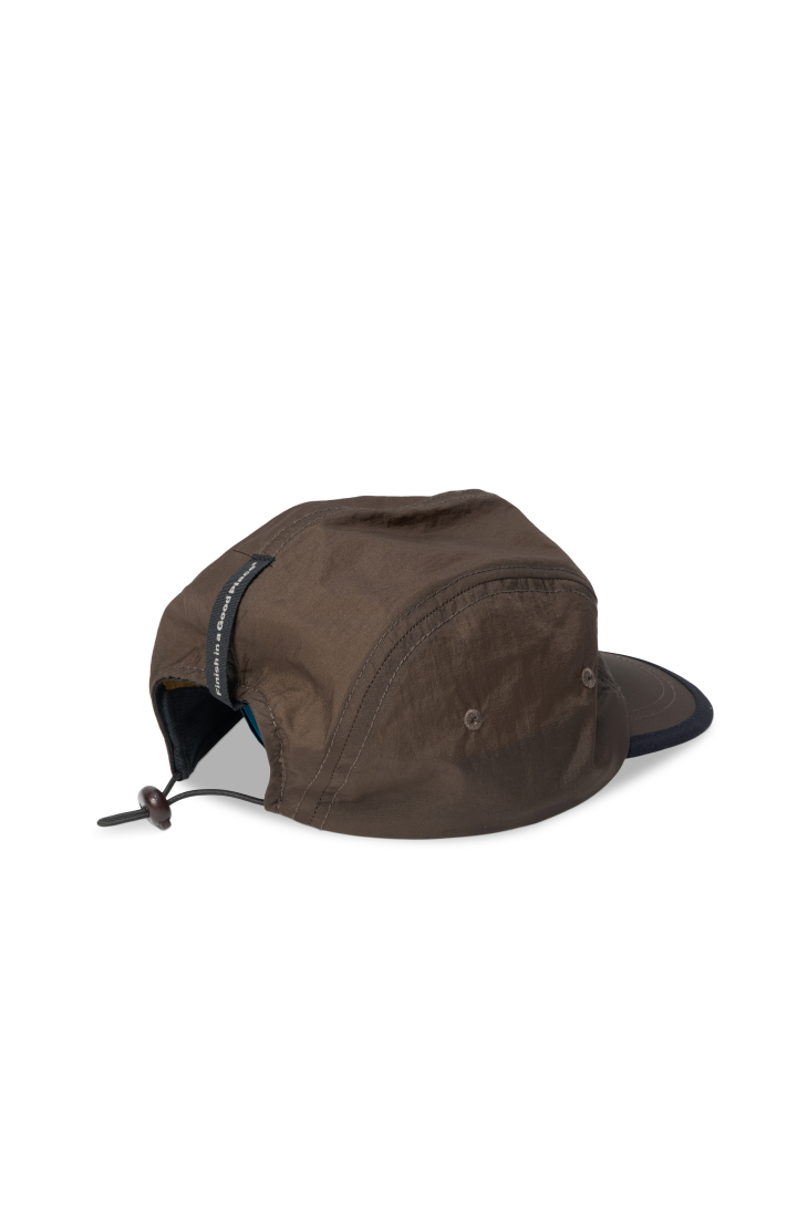 GRS Recycled Polyester UNNA Running Cap, Wren Brown, water repellent, unisex with adjustable strap.