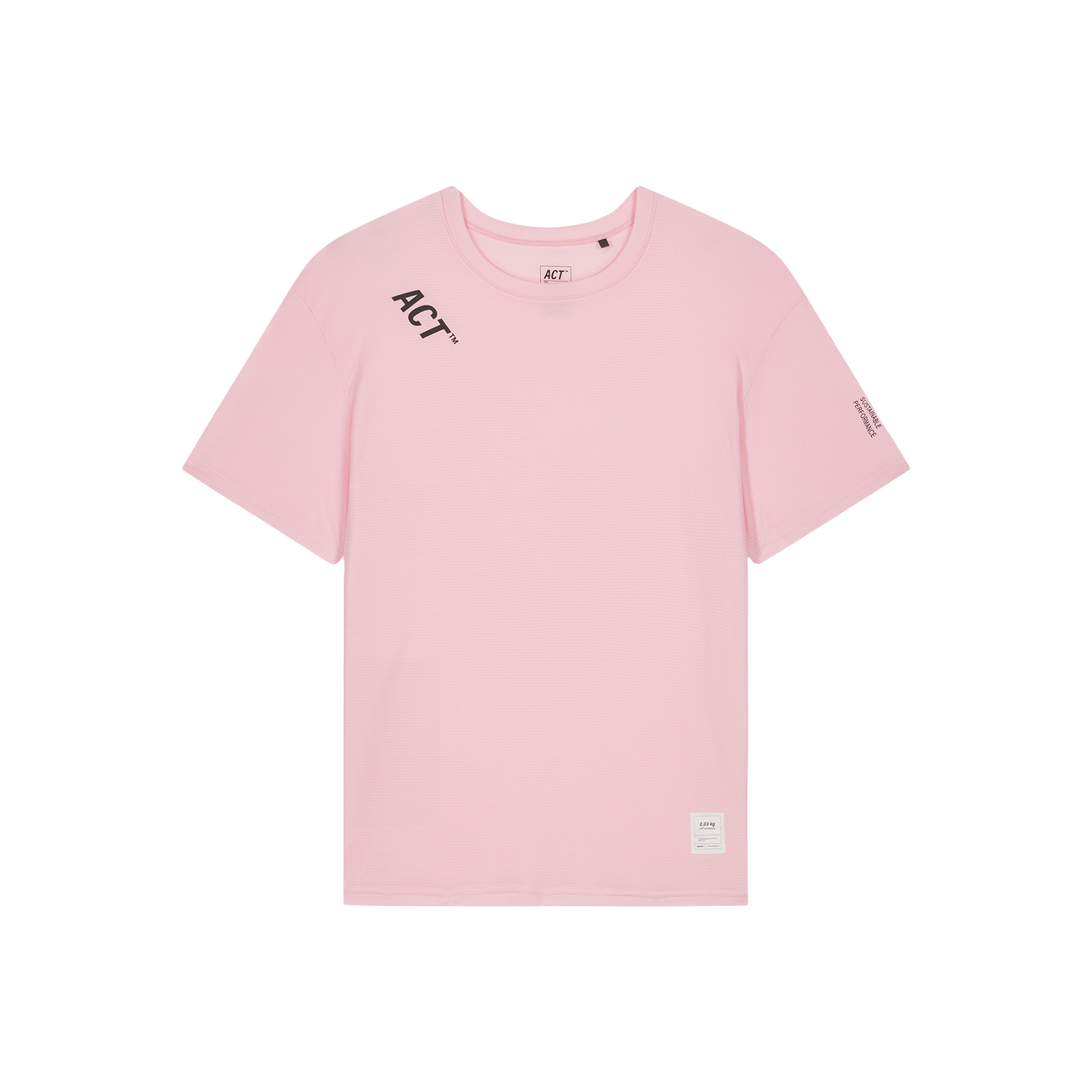 Pink BioPerf™️ Running T-Shirt, ultra-light, breathable, plant-based nylon.