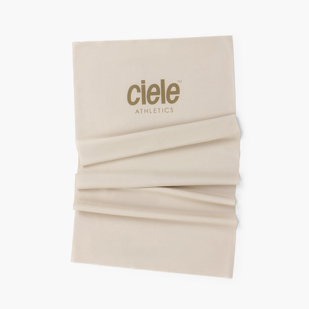 beige Ciele Athletics versatile neck tube made from recycled COOLmatic PLUS fabric with UPF protection and anti-odour features