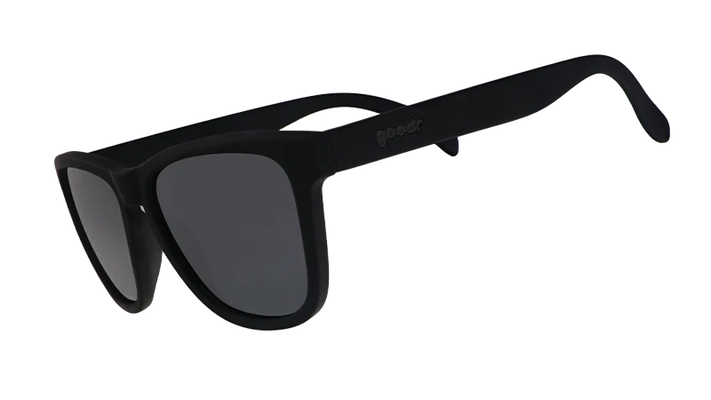 Black "A Unicorn's Calamity" sunglasses with non-reflective lenses and medium frame size.
