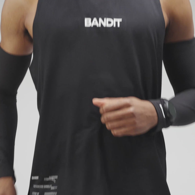 Drift™ Racing Singlet in black with narrower straps, racerback, and reflective graphics.