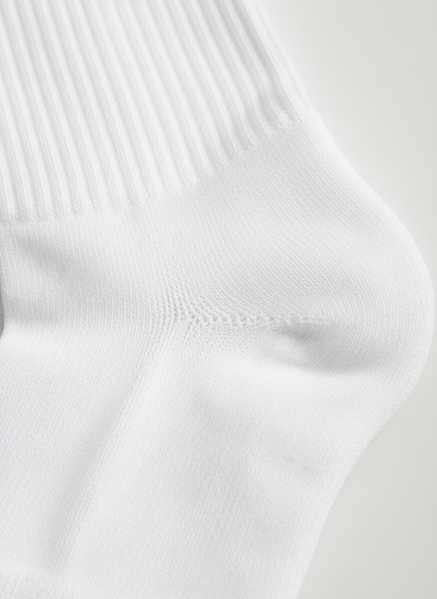 SL-150 Crew Socks Brand White - 5