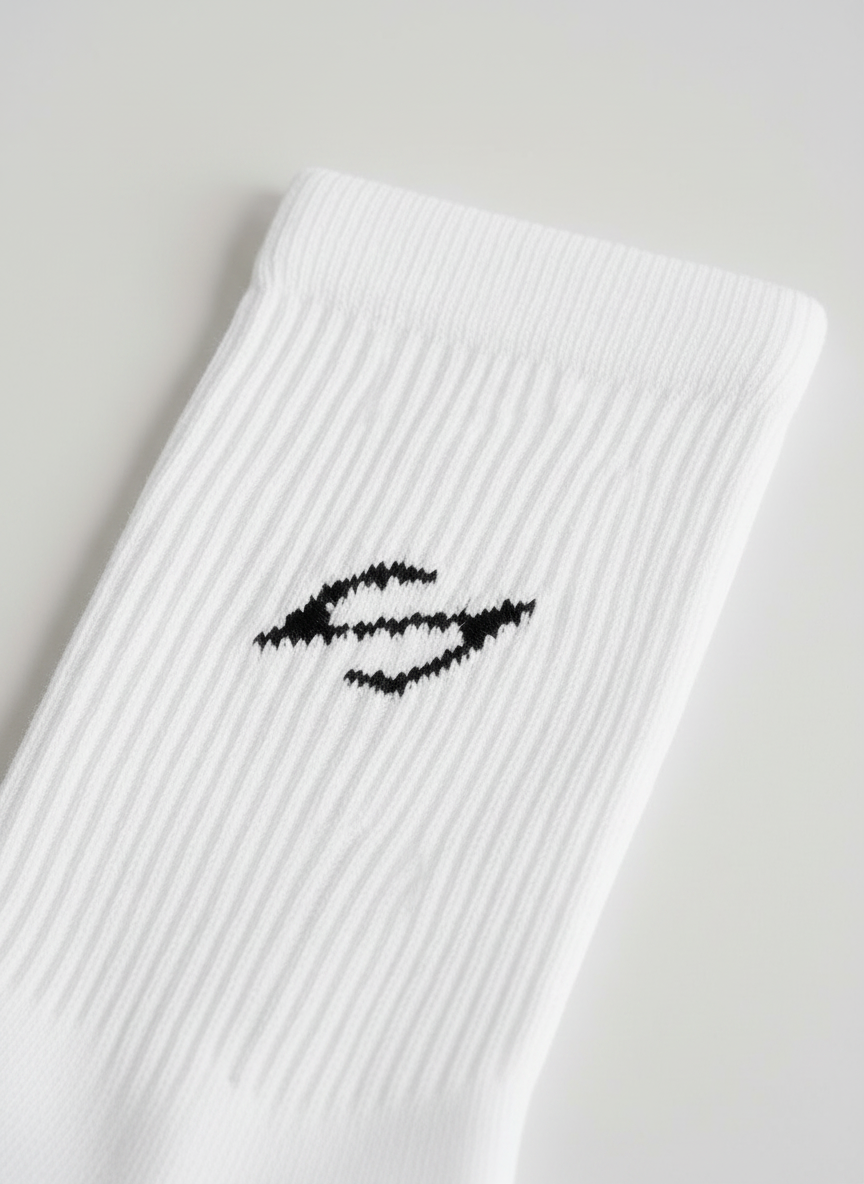 SL-150 Crew Socks White - 6