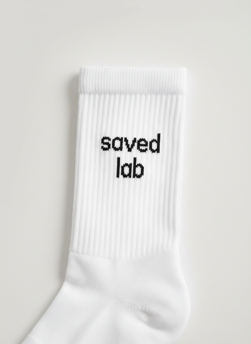 SL-150 Crew Socks Brand White - 6