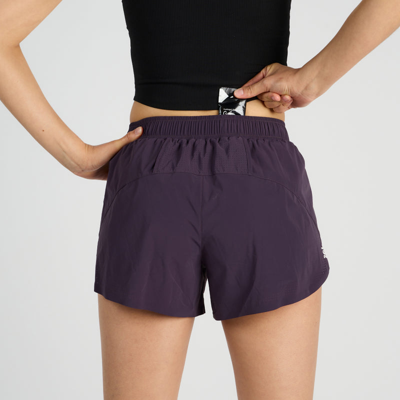 Vento™ 4" Women's Training Short with internal pockets and ruched waistband.